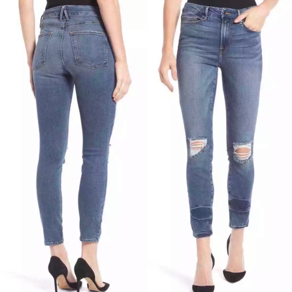 Good American Good Leg High Rise Skinny Jeans In Blue084